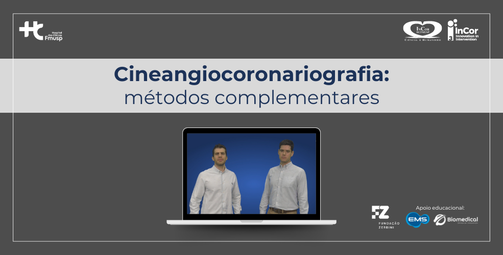 Assista ao vídeo sobre cineangiocoronariografia e métodos complementares em hemodinâmica apresentado pelos Dr. Pedro Jallad e Dr. Pedro Marins.