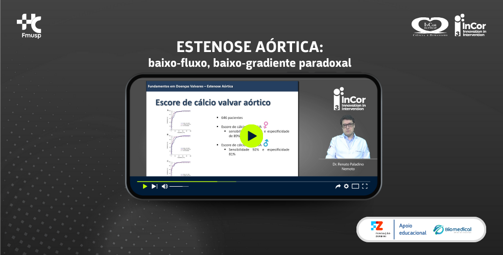 Dr. Renato Nemoto apresenta tudo o que você precisa saber sobre Estenose Aórtica de baixo-fluxo, baixo-gradiente paradoxal. Assista ao vídeo!